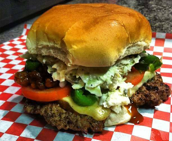 Burger from Mighty Casey's