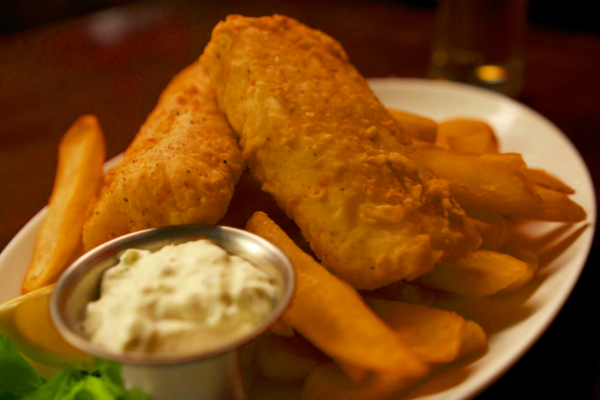 Fish and chips from The Black Swan Tavern
