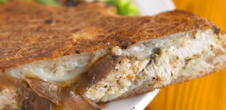 The chicken pesto panini at Breadwinner Cafe