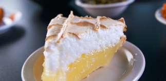 a slice of egg custard pie