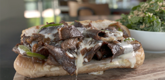 the smoked brisket cheesesteak at Wade's Fine Eatery and Good Time Emporium