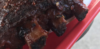 the ribs at Old Brick Pit BBQ