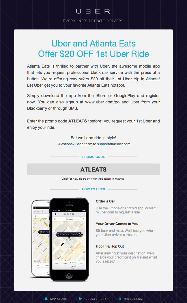 Atlanta Eats Uber Partnership