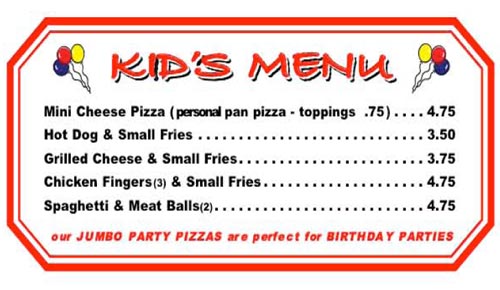 Kids Menu