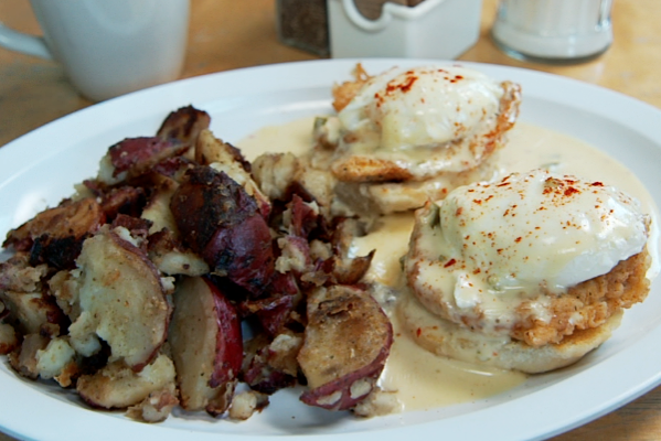 Fried Chicken Benedict from Highland Bakery