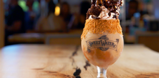 The "Shake It Baby" beer ice cream shake at Sweetwater Taproom