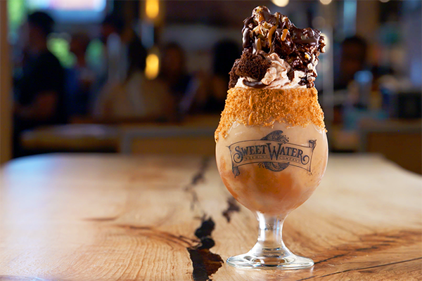 The "Shake It Baby" beer ice cream shake at Sweetwater Taproom
