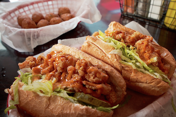 The crawfish Po' Boy is an item that lives by its namesake at Crawfish Shack.