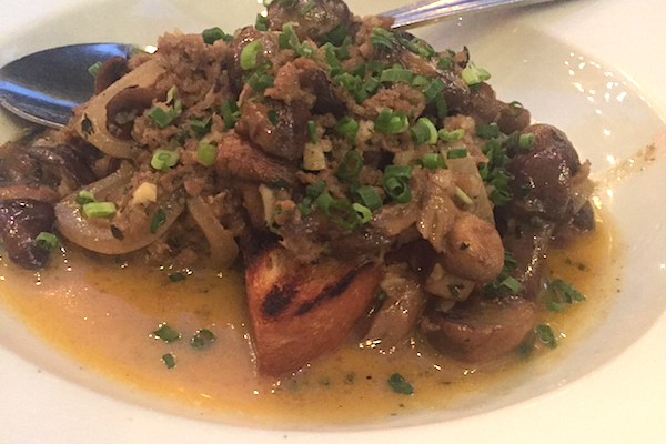 This savory toast is served with a brandy cream sauce, sausage and thyme. It's a Saltyard top-seller.