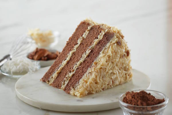 German chocolate cake from Piece of Cake will make your day. Photo by Piece of Cake.
