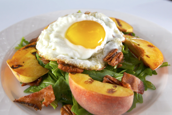 Old Edwards Inn Peach Salad with Fried Egg