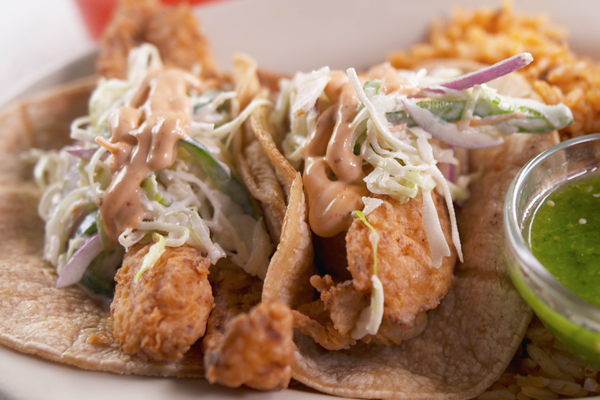 Fried fish tacos from Pure Taqueria