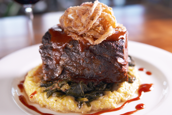 braised short rib with grits from The Mill Kitchen and Bar