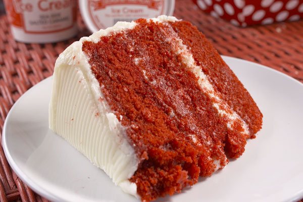 a slice of red velvet cake from Piece of Cake