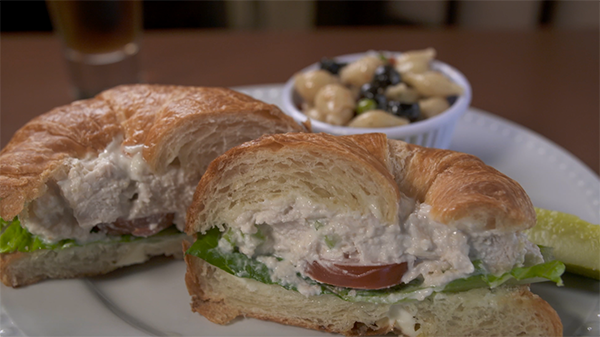 croissant chicken salad sandwich from Cafe at the Corner