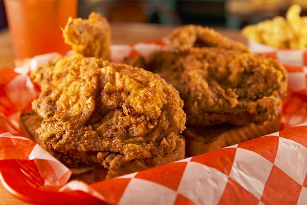 fried chicken breast at feed