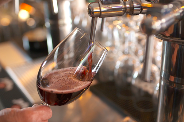 wine from a tap at Unwine'd and Tapped restaurant