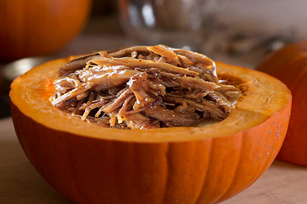 Pulled Pork in a Pumpkin Shell