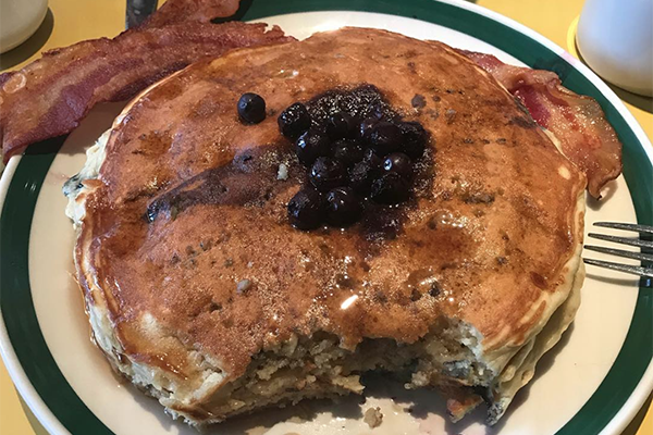 The Blueberry pancakes at OK Cafe