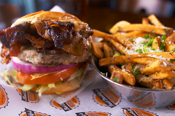 the bacon cheeseburger on steroids from Bad Daddy's Burger Bar