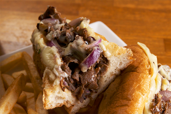 A Philly Cheesesteak from Vintage Pizzeria
