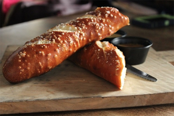 Pretzel bread at Cypress Street Pint and Plate