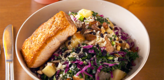 Kale Salad with Salmon from Flower Child