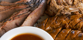 Brisket, pulled pork and sausage from Jim 'N Nick's BBQ