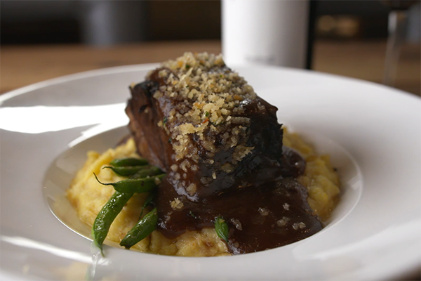 Short Rib, Polenta and green beans from Vino Venue.