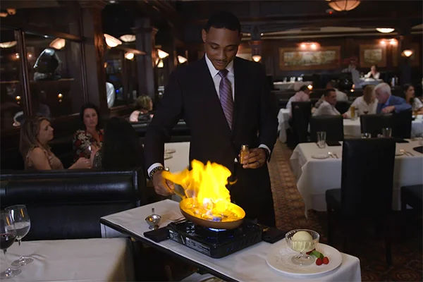 Tableside bananas foster at Cabernet