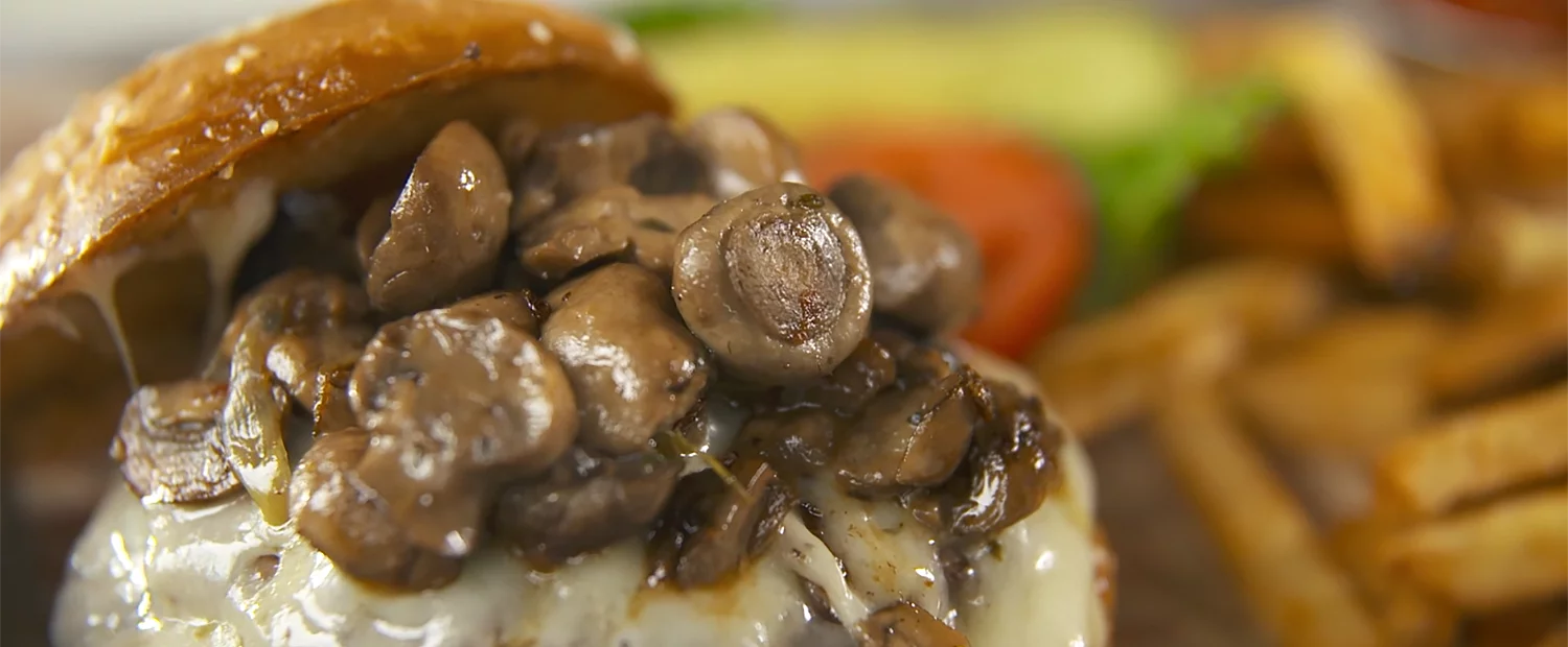 mushroom burger from the Barleygarden