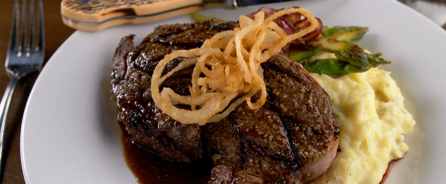 Steak with yukon mashed potatoes from Branchwater