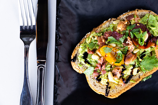 Avocado Bacon & Egg Toast from Bridgehouse Cafe