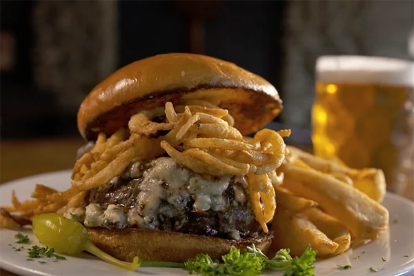 The "Bleu"Grass Burger at Appalachian Grill.