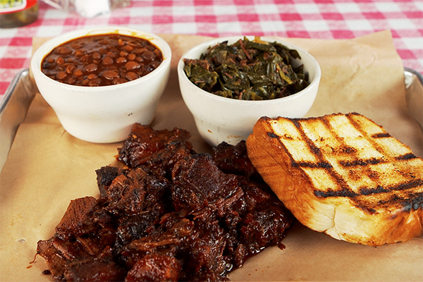 Brisket plate from Greater Good BBQ.