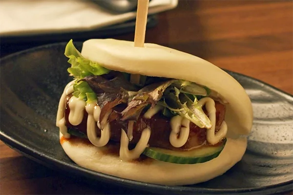 the Jinya Pork bun at Jinya Ramen Bar