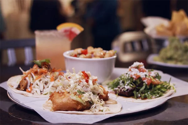 Taco trio from Taqueria Tsunami