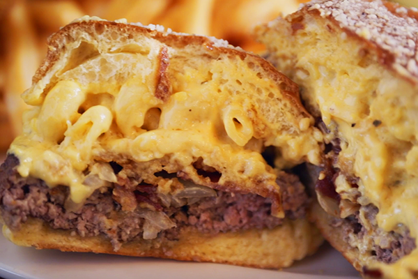 The fried mac and cheese burger from Marietta Diner.