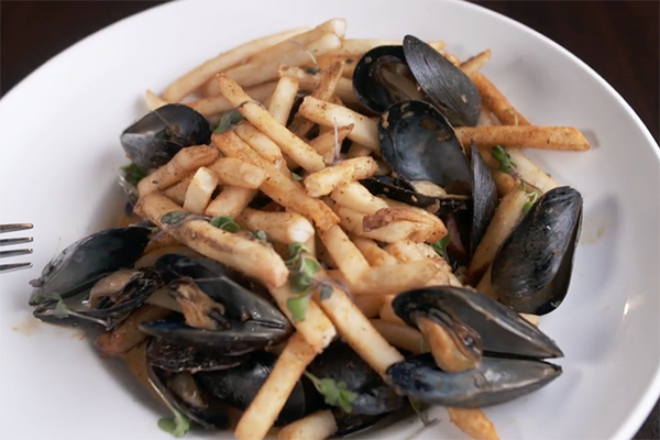 Mussels and fries available at From the Earth Brewing.