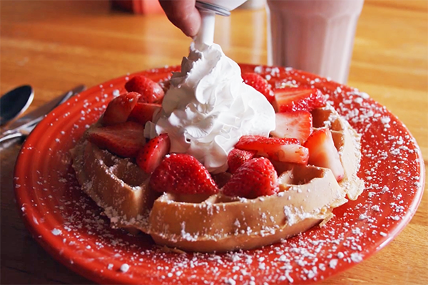 The strawberry waffle from J. Christopher's