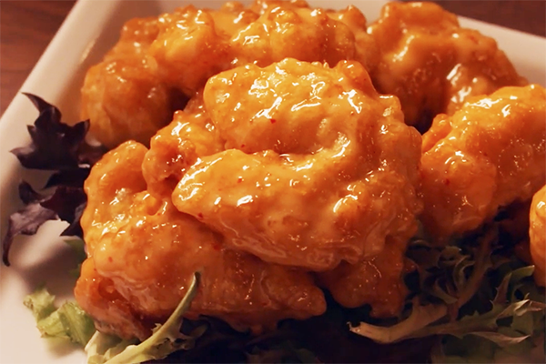 The spicy creamy shrimp tempura at Jinya.