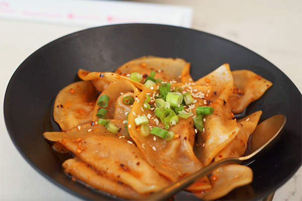 Szechuan dumplings from Gu's Kitchen.