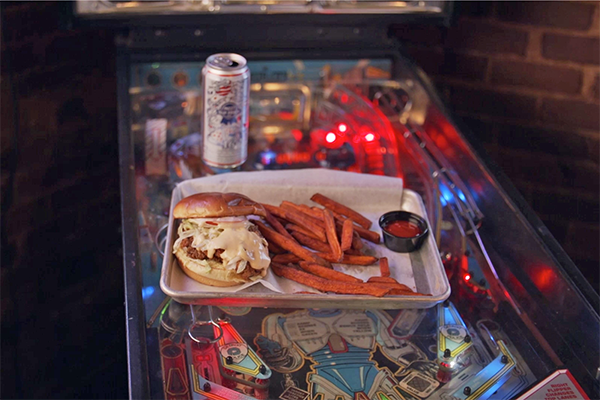 The fried chicken sandwich at Chairs.