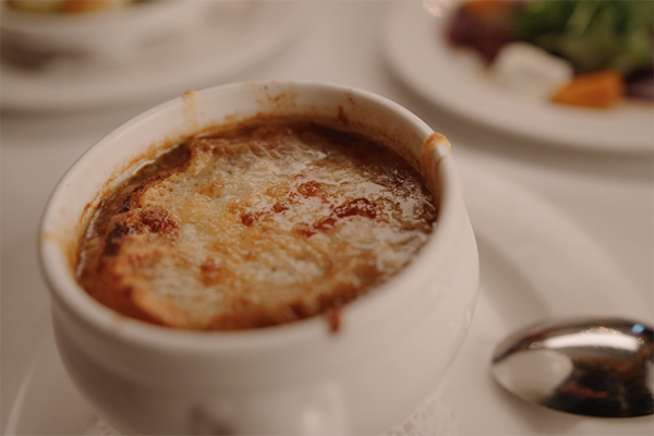 Tureen French Onion Soup from Bistro Niko in Buckhead.