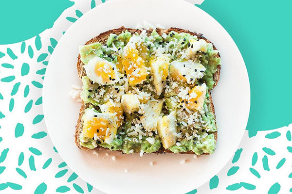 Crushed avocado toast from Flower Child.