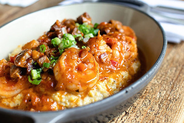 Shrimp and Grits from Garden and Gun Club at The Battery.