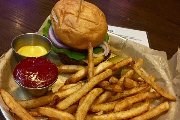 a burger from Whitehall tavern