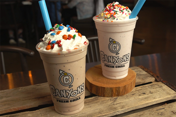 Milkshakes from Canyons Fresh Grill.