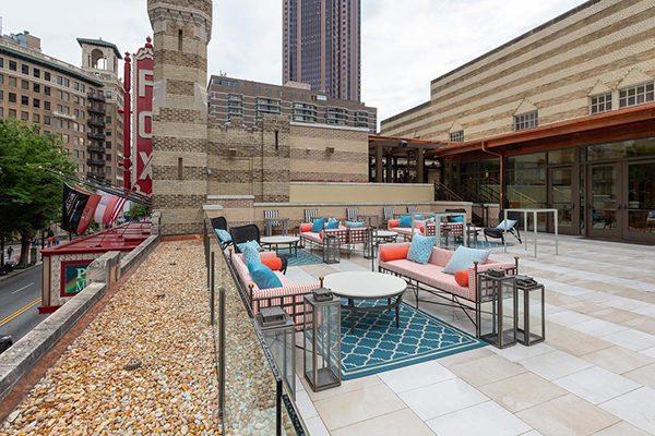 The roof deck at the Marquee Club at the Fox Theatre.