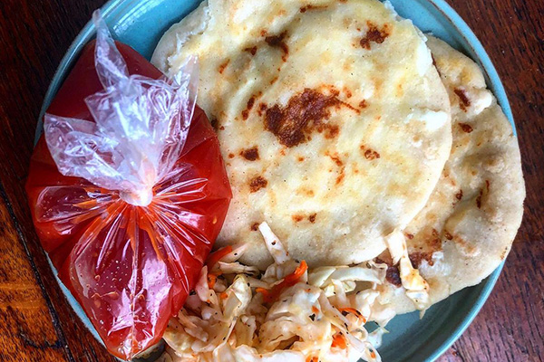 Pupusas from Pupuseria Mi Tierra.